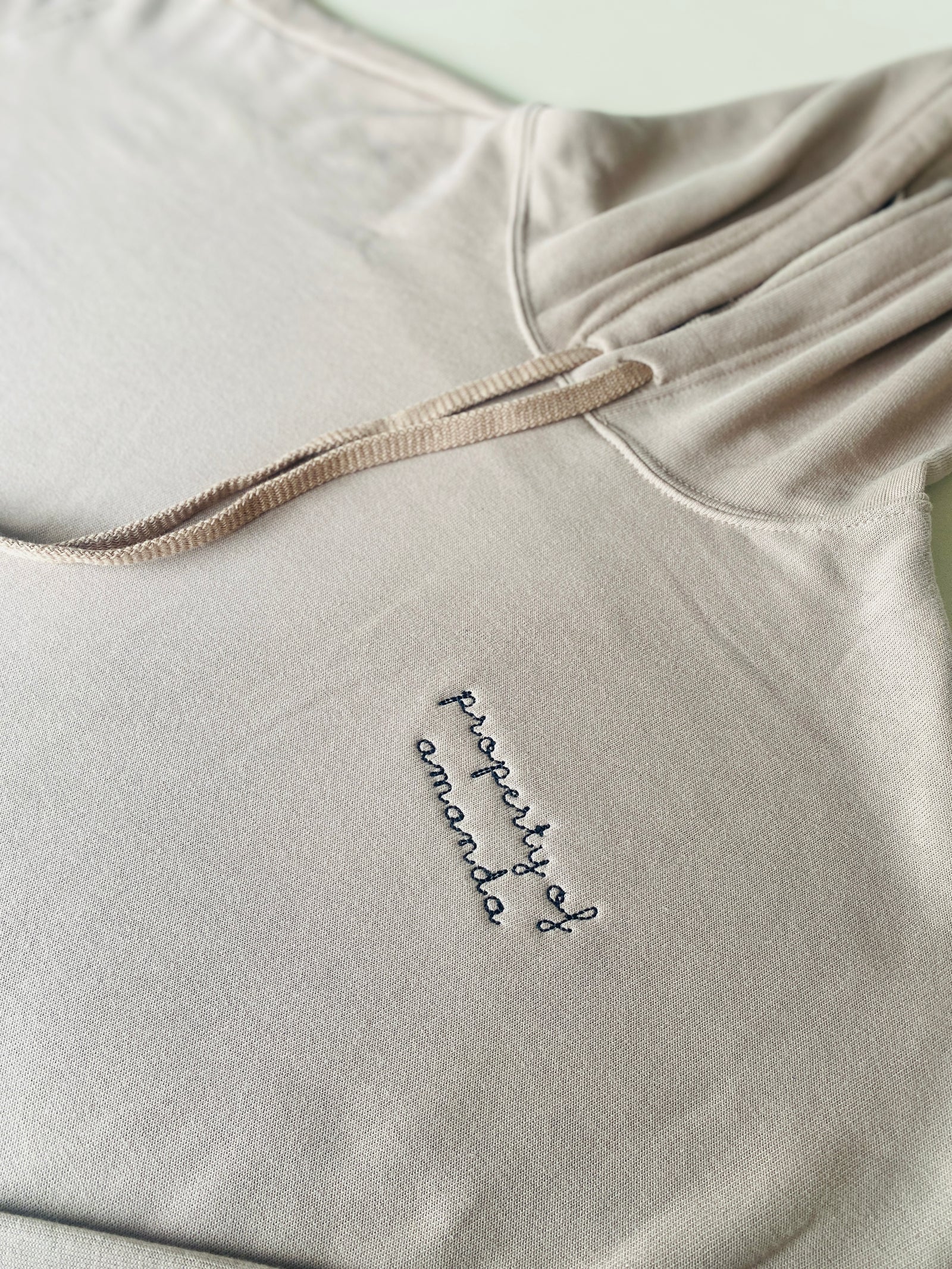 Property of (Name) personalized hoodie – embroidered gift for boyfriend