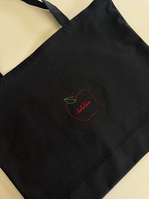 Apple Canvas Tote Bag - Personalized