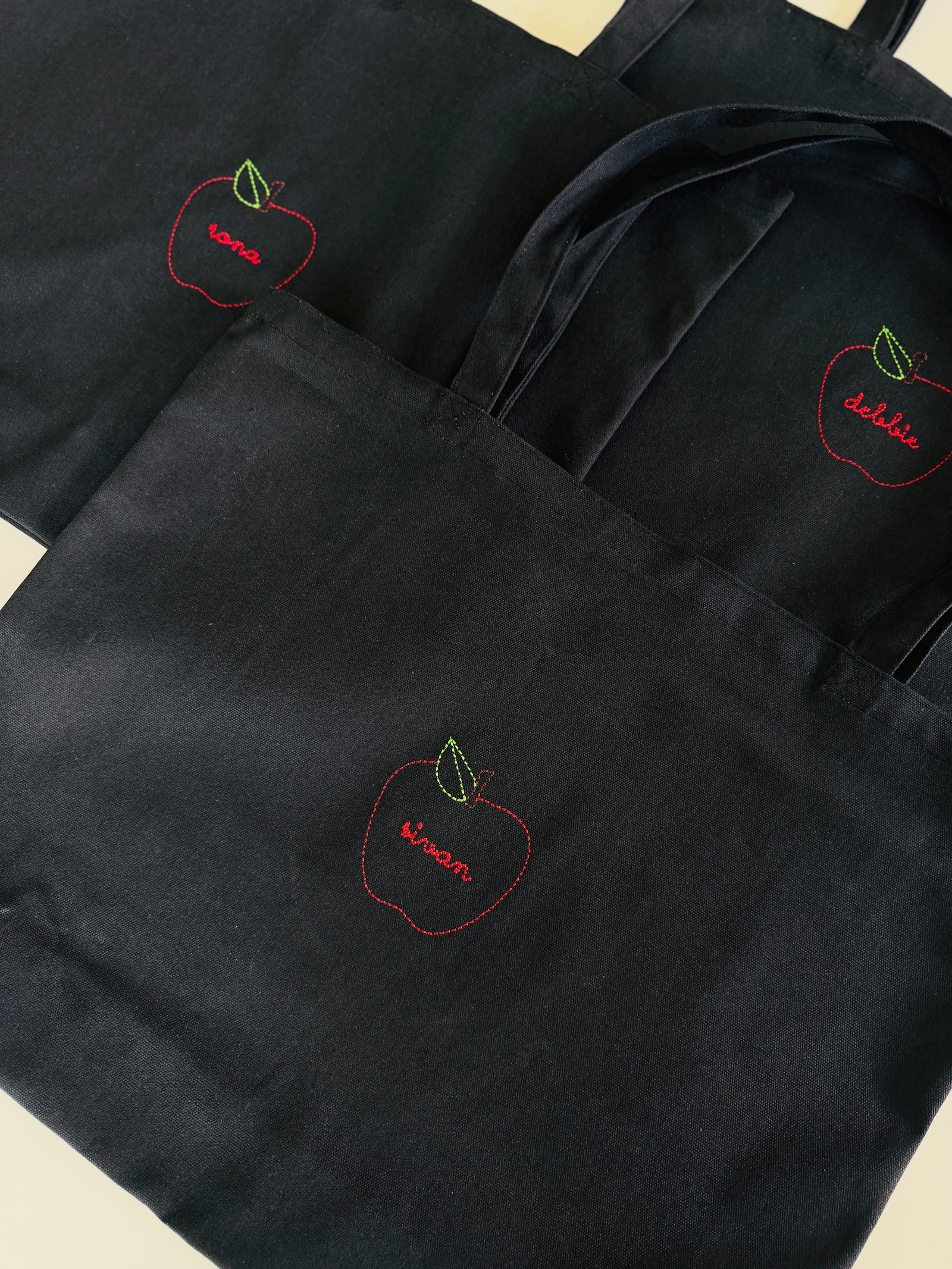 Apple Canvas Tote Bag - Personalized