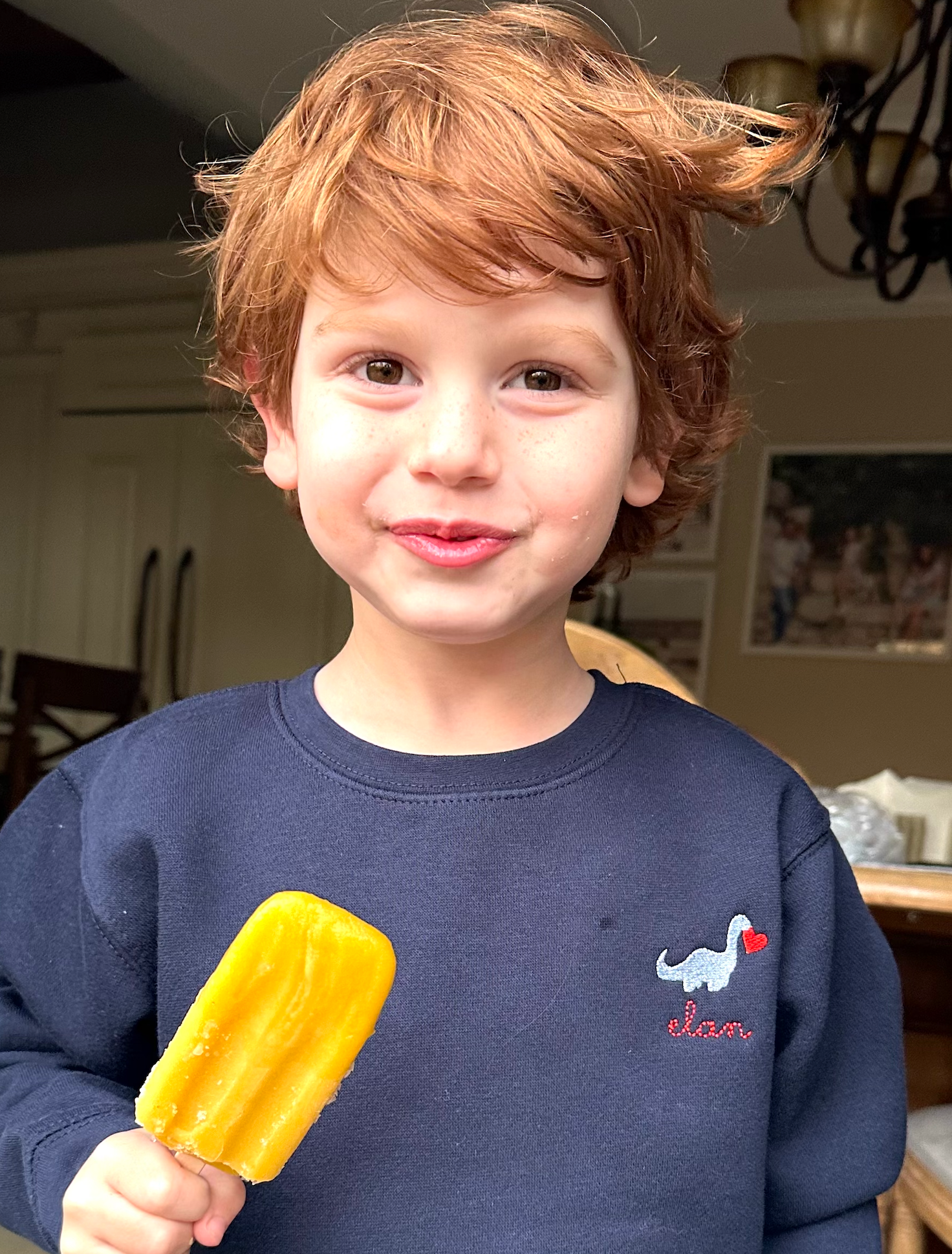 Kids Dino Heart crewneck – personalized and embroidered