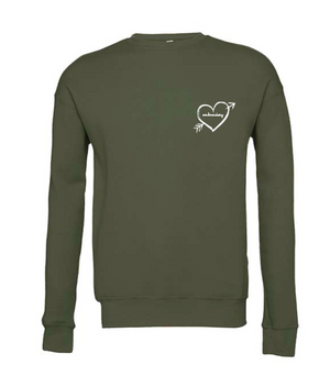 Personalized sweatshirt with heart and arrow embroidery