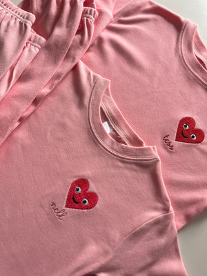 Smiley Heart Pajama Set – personalized with custom embroidered text