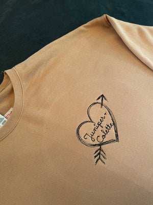 Personalized sweatshirt with heart and arrow embroidery