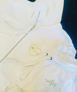 Bridal jogger set - personalized and custom embroidered
