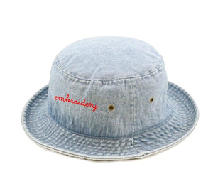 juju + stitch Personalized Custom Embroidered Accessories Adult O/S / Light Denim Bucket Hat