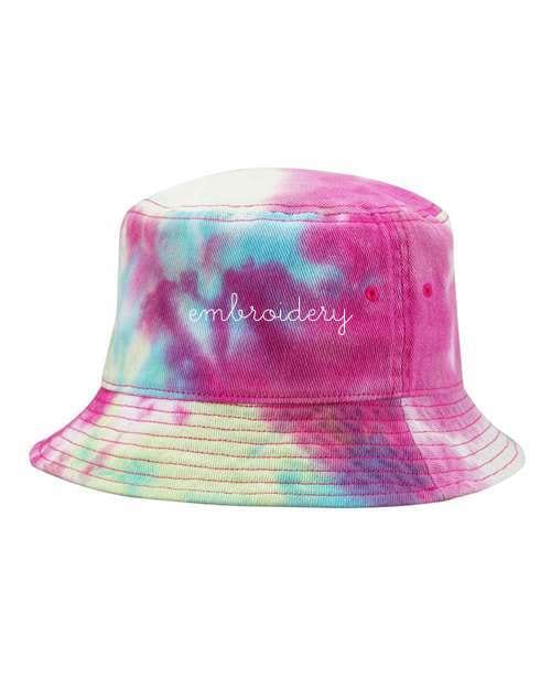 Personalized tie dye bucket hat – custom embroidered
