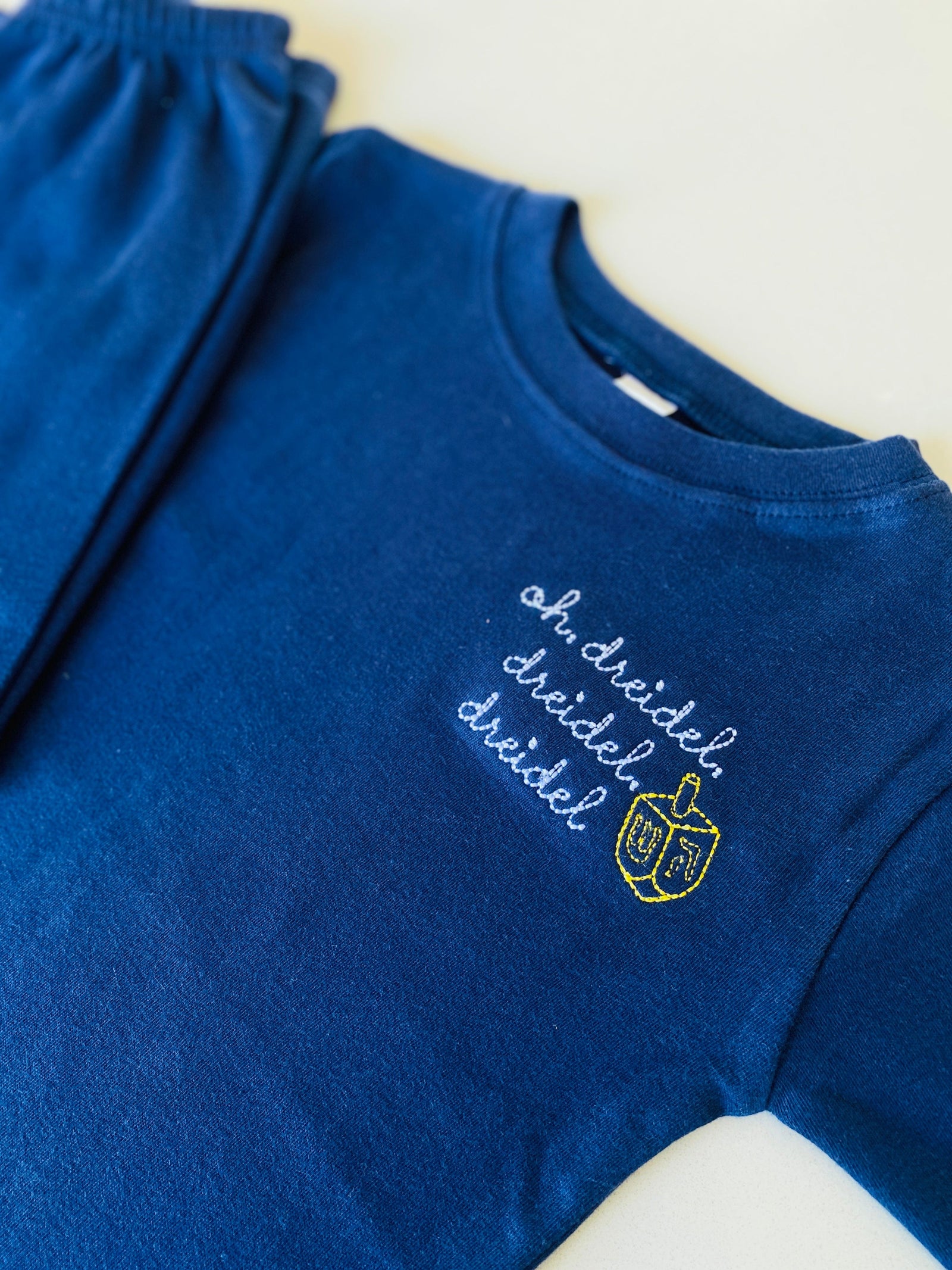 Hanukkah kids pajama set – dreidel dreidel dreidel embroidery