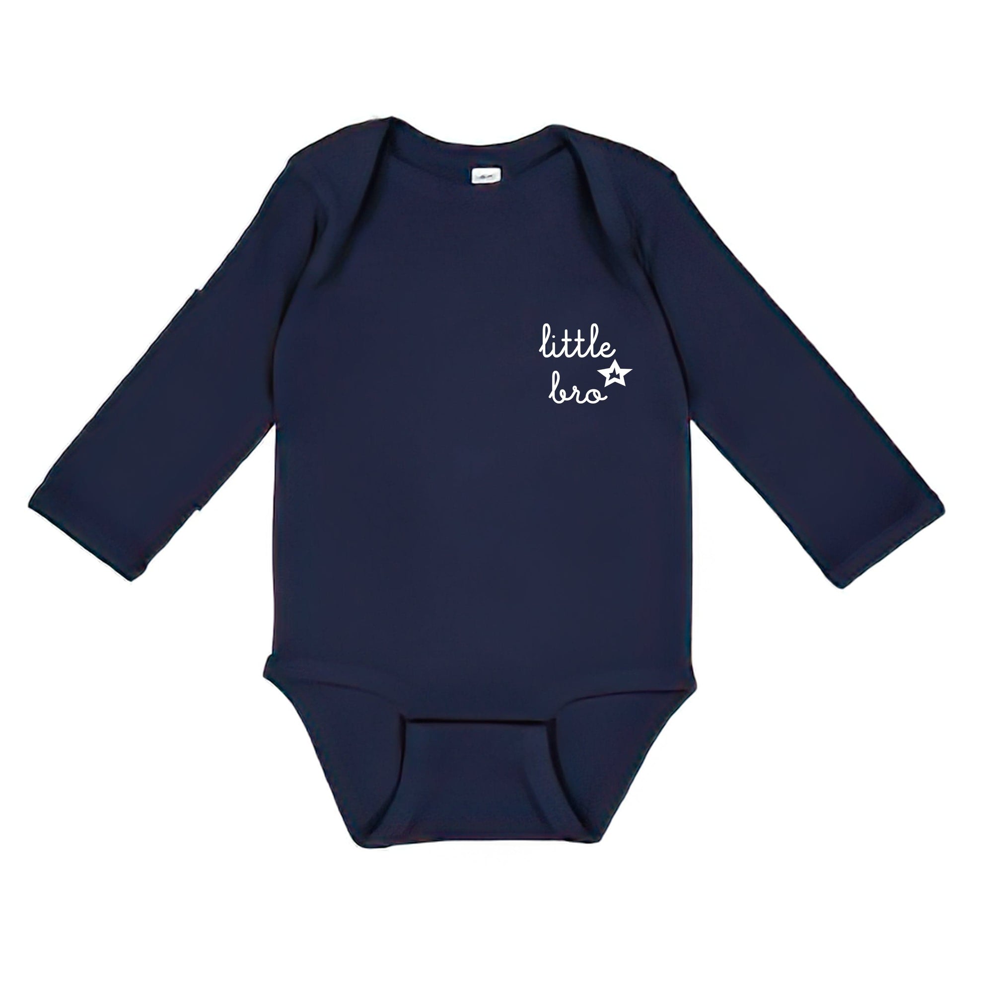 juju + stitch Personalized Custom Embroidered Baby & Toddler NB / Navy Little Bro little bro + little sis Baby Longsleeve Onesie