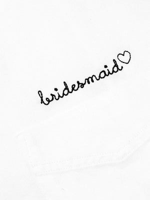 juju + stitch Personalized Custom Embroidered Bride + Bridal Party Adult Oversized Button Down