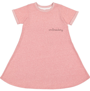 juju + stitch Personalized Custom Embroidered Dress 2T / Tri-Mauve Little Kids French Terry Dress