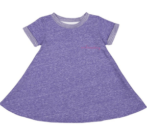 juju + stitch Personalized Custom Embroidered Dress 2T / Tri-Purple Little Kids French Terry Dress