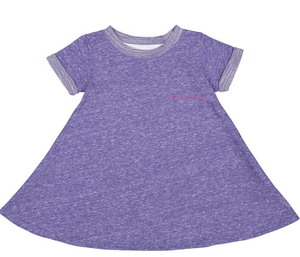 juju + stitch Personalized Custom Embroidered Dress S (6-8) / Tri-Purple Big Kids French Terry Dress