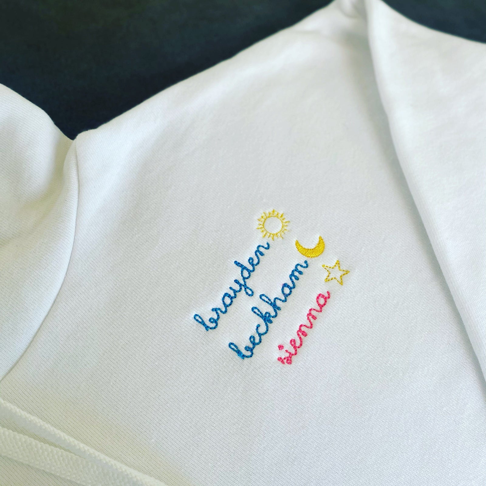 juju + stitch Personalized Custom Embroidered Extra Thread Colors