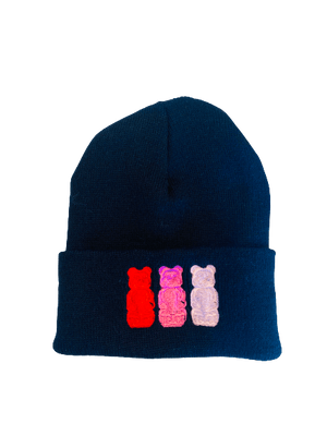 juju + stitch Personalized Custom Embroidered Icons Black / Cherries Beanie Hat