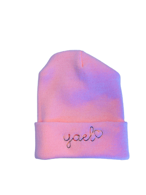 juju + stitch Personalized Custom Embroidered Icons Pink / Unicorn Beanie Hat