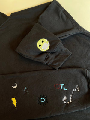 juju + stitch Personalized Custom Embroidered Icons Scorpio / Left Chest Zodiac / Horoscope Constellations