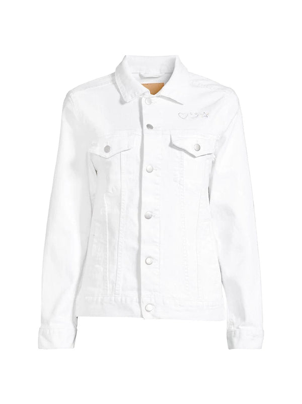 kittyママ　　　　ジャケット　ホワイトデニム　ビジュー　花柄　白 kittyママ ジャケット ホワイトデニム ビジュー 花柄 白 kitty