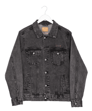 juju + stitch Personalized Custom Embroidered Black Adult Denim Jacket