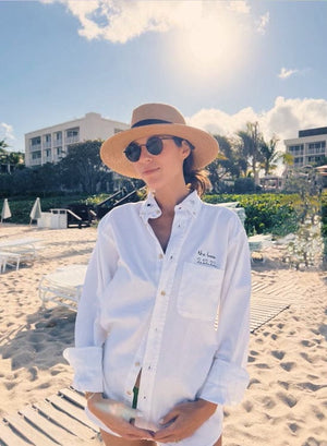 juju + stitch Personalized Custom Embroidered Adult Oversized Button Down Bride Coverup