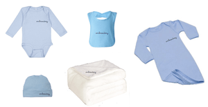 juju + stitch Personalized Custom Embroidered NEWBORN / Baby Blue Baby Bundle