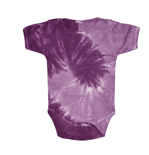 Baby Tie-Dye Shortsleeve Onesie juju + stitch 6M / Lavender custom embroidered script tie dye onesie