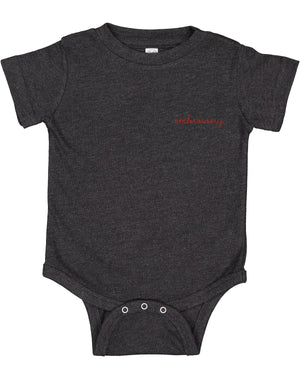 Baby Shortsleeve Onesie juju + stitch  custom personalized script embroidered baby onesie bodysuit