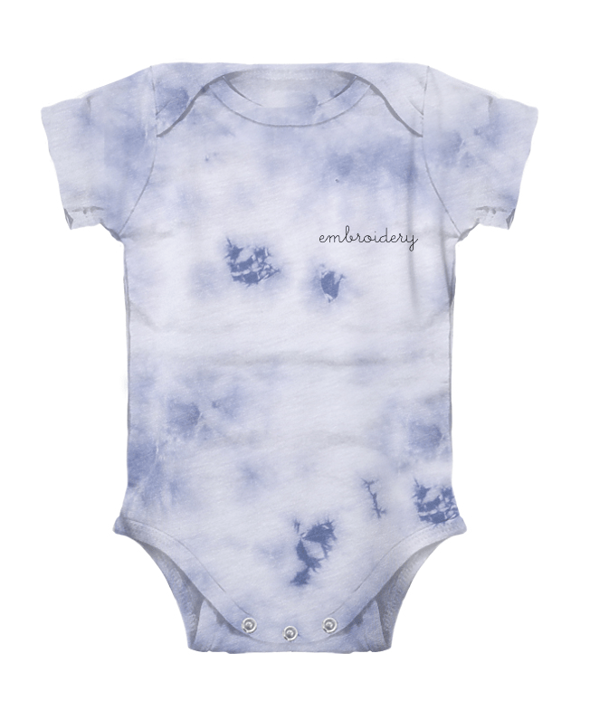 Personalized tie dye baby onesie with embroidered name