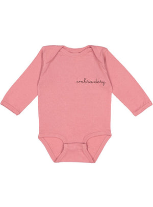 juju + stitch Personalized Custom Embroidered Onesie NB / Mauve Baby Longsleeve Onesie