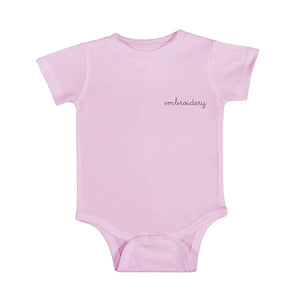 Baby Shortsleeve Onesie juju + stitch Newborn / Baby Pink custom personalized script embroidered baby onesie bodysuit