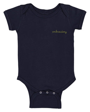 Baby Shortsleeve Onesie juju + stitch Newborn / Navy custom personalized script embroidered baby onesie bodysuit