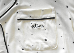 juju + stitch Personalized Custom Embroidered Pajamas Adult Longsleeve Pajama Set