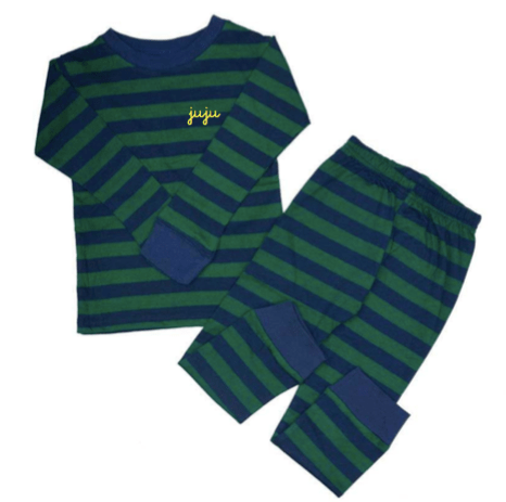 juju + stitch Personalized Custom Embroidered Pajamas Little Kids Striped Two-Piece Pajamas