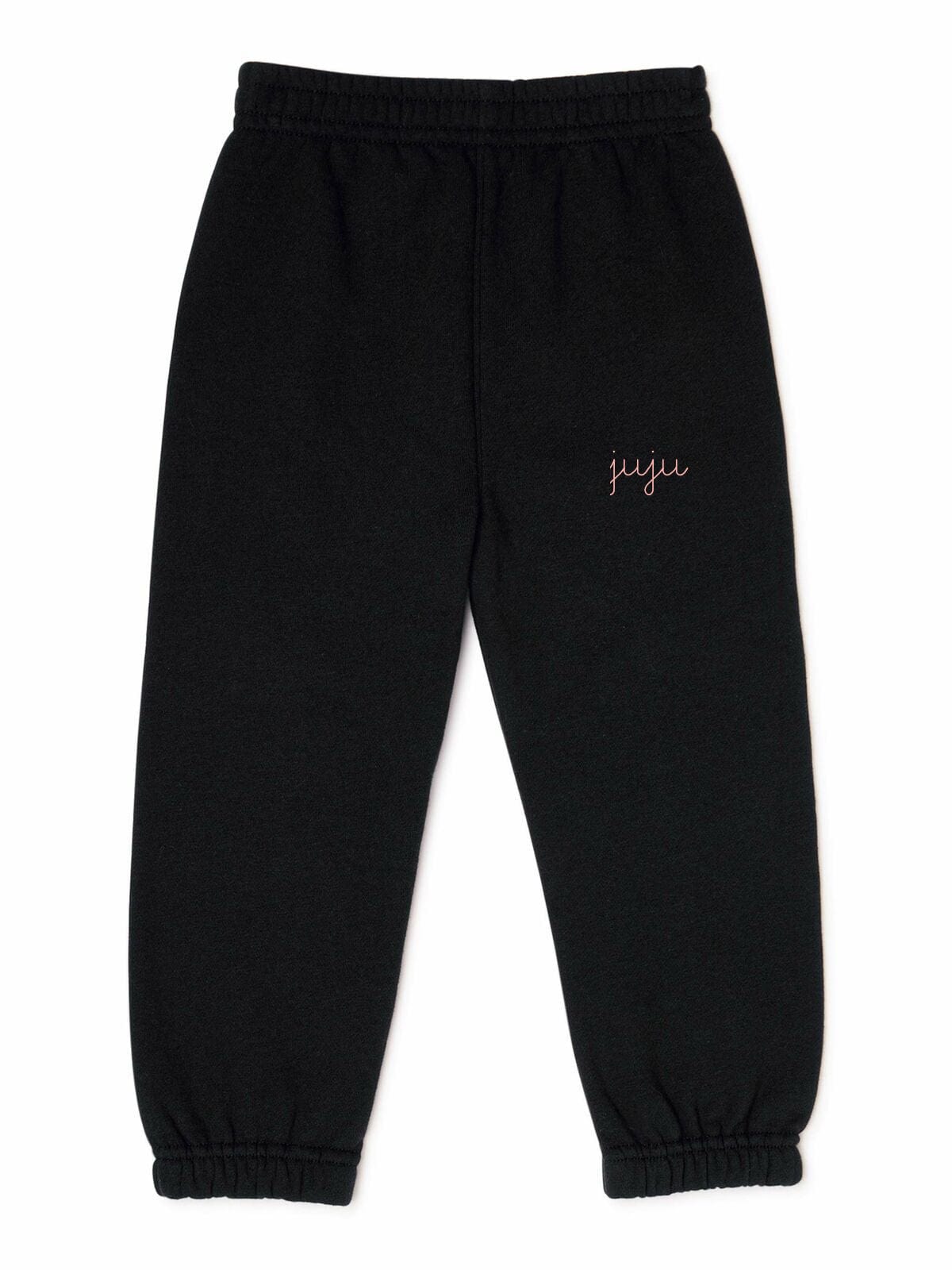 Personalized baby sweatpants in black with embroidered name