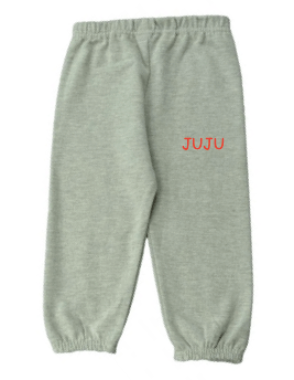 juju + stitch Personalized Custom Embroidered Sweatpants 6/12 Months / Heather Gray Baby + Little Kid Sweatpants