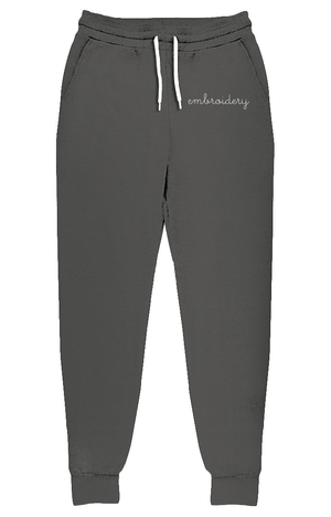 juju + stitch Personalized Custom Embroidered Sweatpants Solid Asphalt / XS Adult Jogger Sweatpants (Unisex)