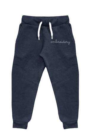 juju + stitch Personalized Custom Embroidered Sweatpants Youth S (8) / Solid Navy Big Kids Jogger Sweatpants