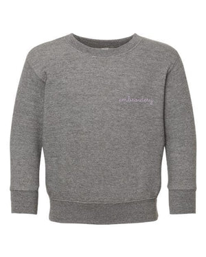 juju + stitch Personalized Custom Embroidered Sweatshirts & Hoodies 2T / Deep Heather Little Kids Classic Crewneck Sweatshirt