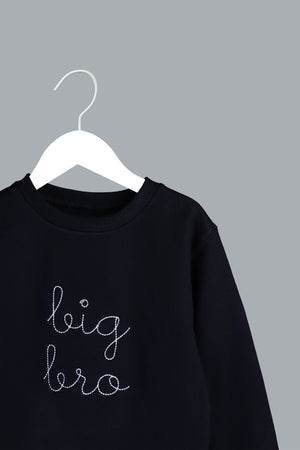 juju + stitch Personalized Custom Embroidered Sweatshirts & Hoodies 2T / Navy Little Kids Classic Crewneck Sweatshirt Big Bro