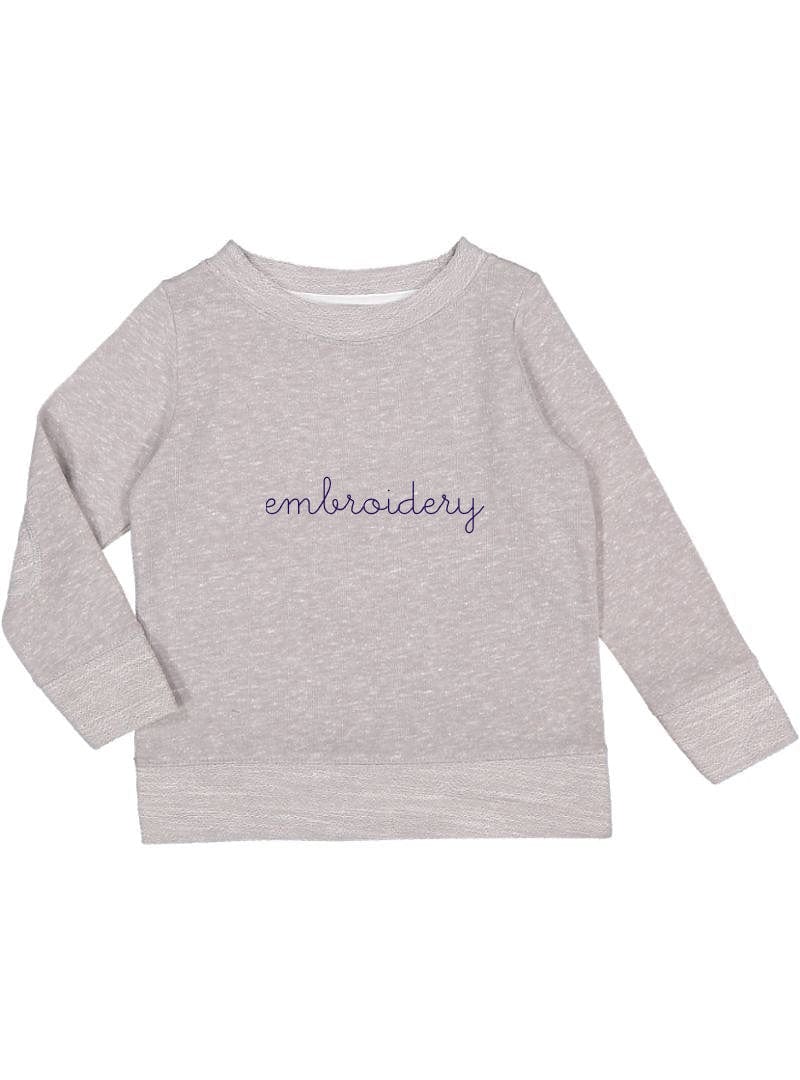 Little kids French terry long sleeve – personalized & custom embroidered