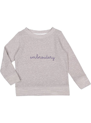 juju + stitch Personalized Custom Embroidered Sweatshirts & Hoodies 2T / Tri-Light Gray Little Kids French Terry Longsleeve
