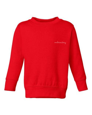 juju + stitch Personalized Custom Embroidered Sweatshirts & Hoodies 6/12 Months / Red Baby Classic Crewneck Fleece Sweatshirt