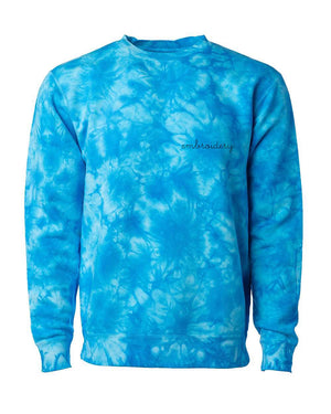 juju + stitch Personalized Custom Embroidered Sweatshirts & Hoodies Adult S / Aqua Blue Swirl Adult Tie-Dye Crewneck Fleece Sweatshirt (Unisex)