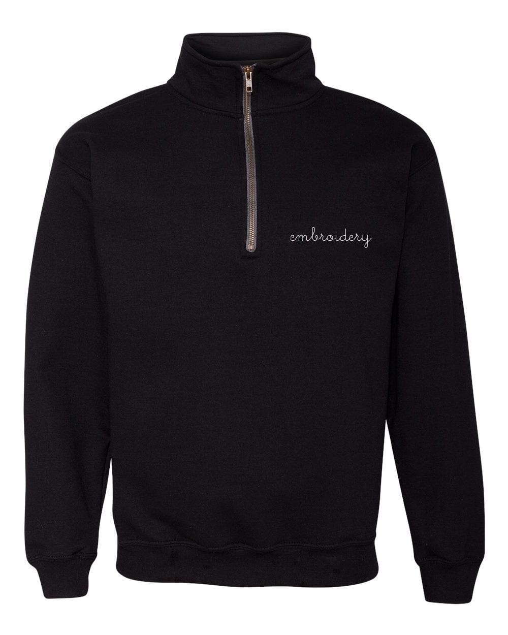 Adult Half Zip Fleece (Unisex) juju + stitch Adult S / Black custom personalized script embroidered half-zip fleece sweatshirt