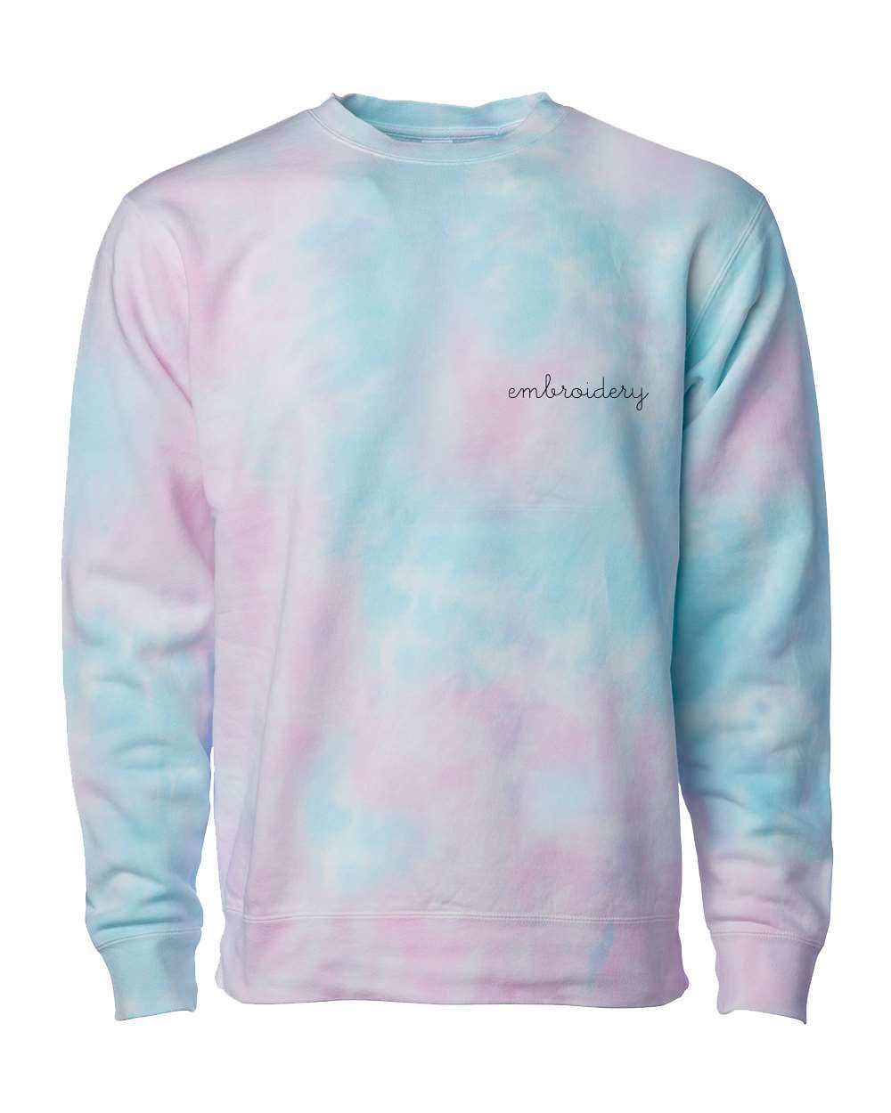 Adult Tie-Dye Crewneck Sweatshirt – Personalized with custom embroidery