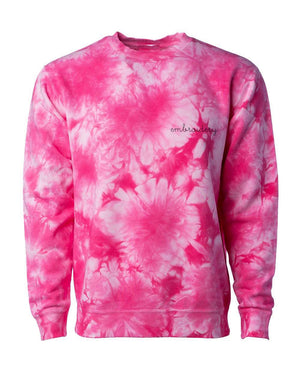 juju + stitch Personalized Custom Embroidered Sweatshirts & Hoodies Adult S / Hot Pink Swirl Adult Tie-Dye Crewneck Fleece Sweatshirt (Unisex)