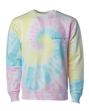 juju + stitch Personalized Custom Embroidered Sweatshirts & Hoodies Adult S / Sunset Swirl Adult Tie-Dye Crewneck Fleece Sweatshirt (Unisex)