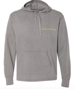 juju + stitch Personalized Custom Embroidered Sweatshirts & Hoodies Adult S / Vintage Ash Gray Adult Vintagewash French Terry Hoodie (Unisex)