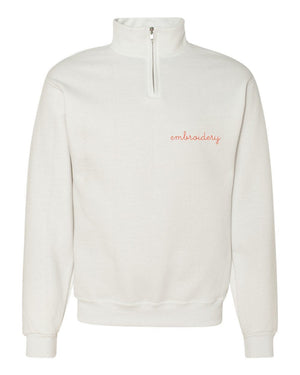 juju + stitch Personalized Custom Embroidered Sweatshirts & Hoodies Adult S / White Adult Half Zip Fleece Sweatshirt (Unisex)
