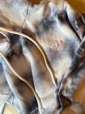 Adult Supersoft Marbled Tie-Dye Hoodie (Unisex) juju + stitch  custom personalized script embroidered tie dye marble hoodie