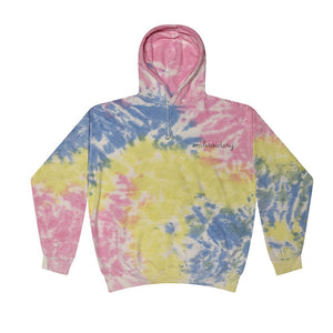 Adult Tie-Dye Pullover Hooded Sweatshirt (Unisex) juju + stitch Adult M / Yellow Candy custom personalized script embroidered tie dye hoodie